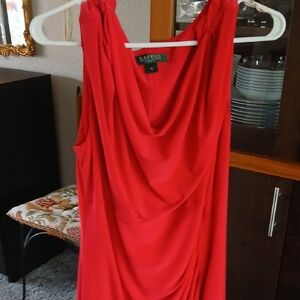 Orange Ralph Lauren Draped Women's Dress